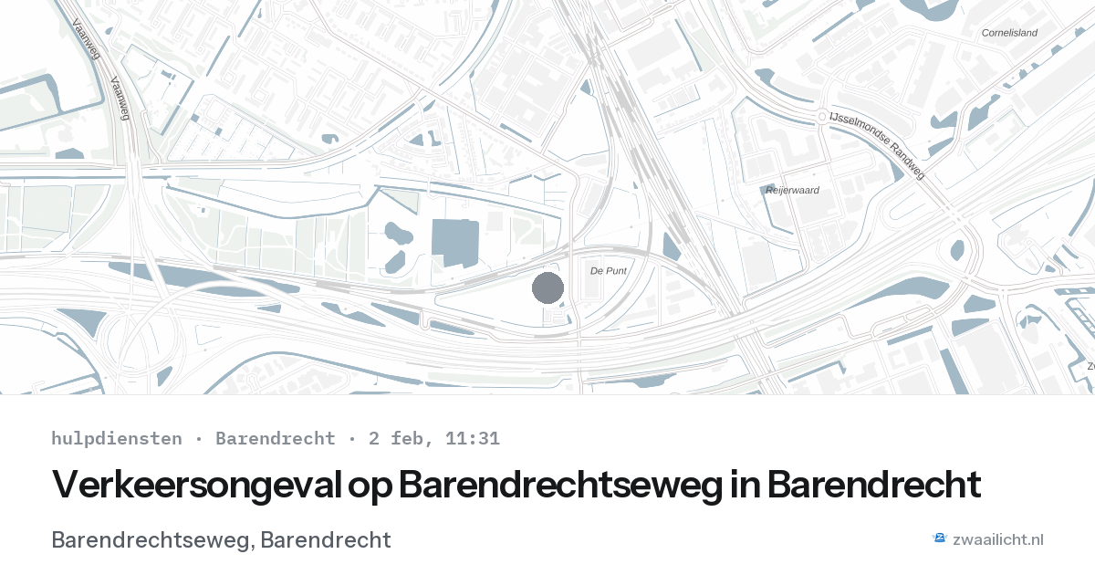 Verkeersongeval op Barendrechtseweg in Barendrecht — 2 feb 2026