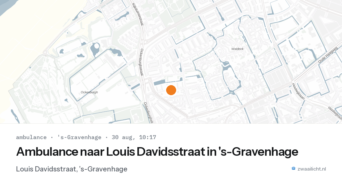 Ambulance naar Louis Davidsstraat in 's-Gravenhage — 30 aug 2026