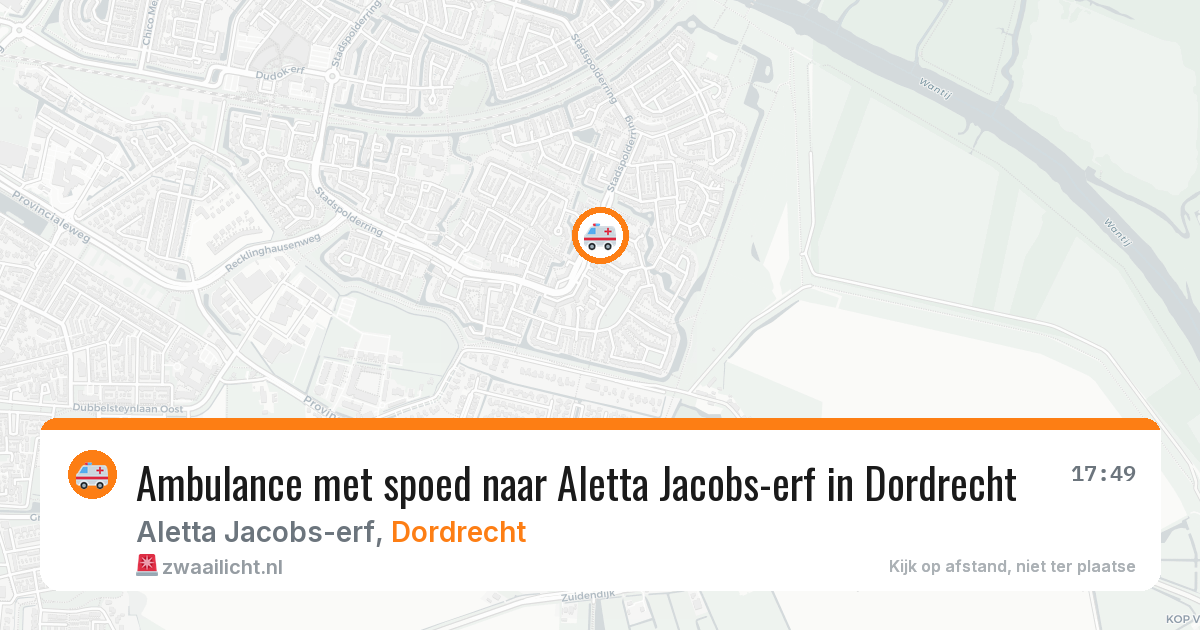 Ambulance met spoed naar Aletta Jacobs-erf in Dordrecht — 26 jun 2026
