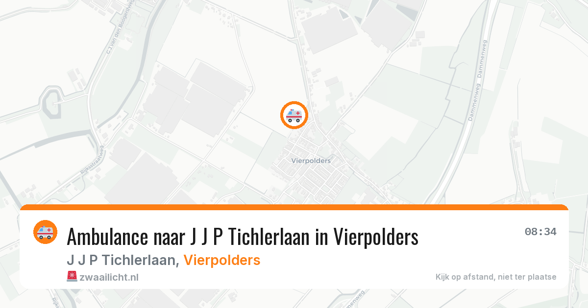 Ambulance naar J J P Tichlerlaan in Vierpolders — 25 jul 2026