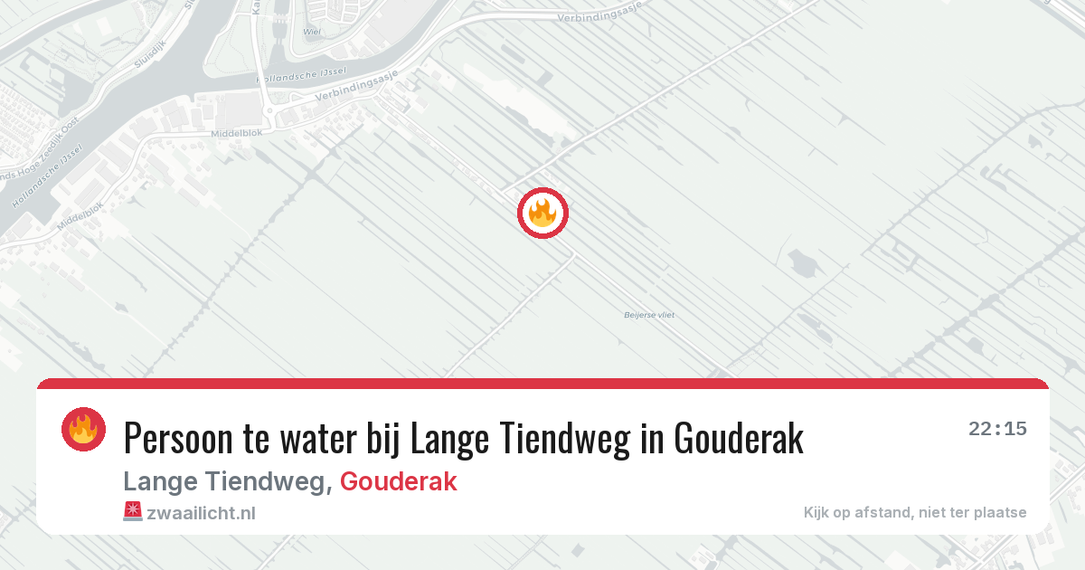 Persoon te water bij Lange Tiendweg in Gouderak — 26 jun 2026