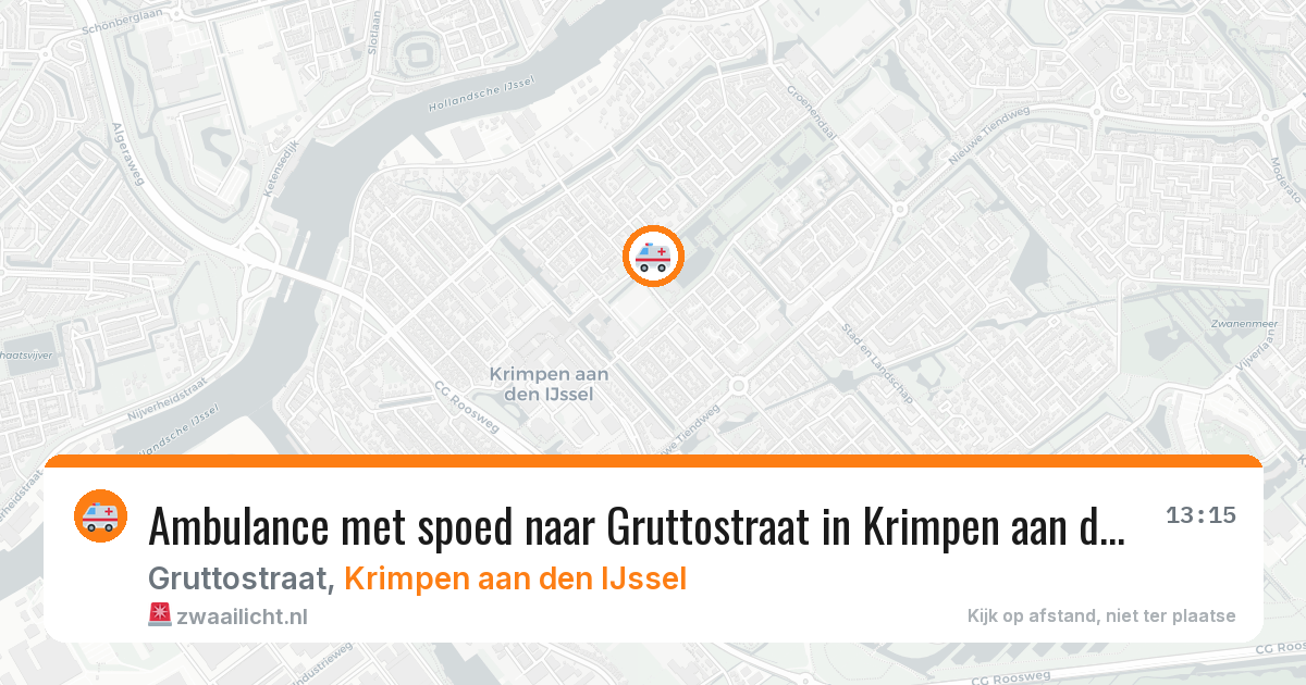 Ambulance met spoed naar Gruttostraat in Krimpen aan den IJssel — 15 mrt 2026