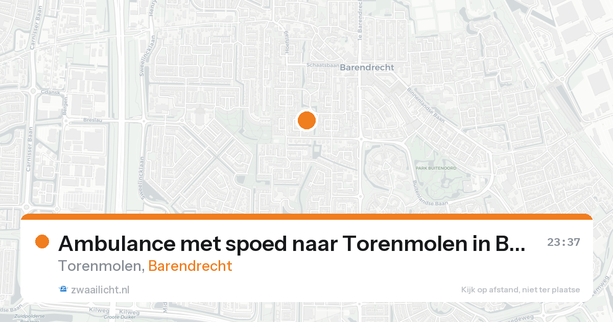 Ambulance met spoed naar Torenmolen in Barendrecht — 29 jun 2026