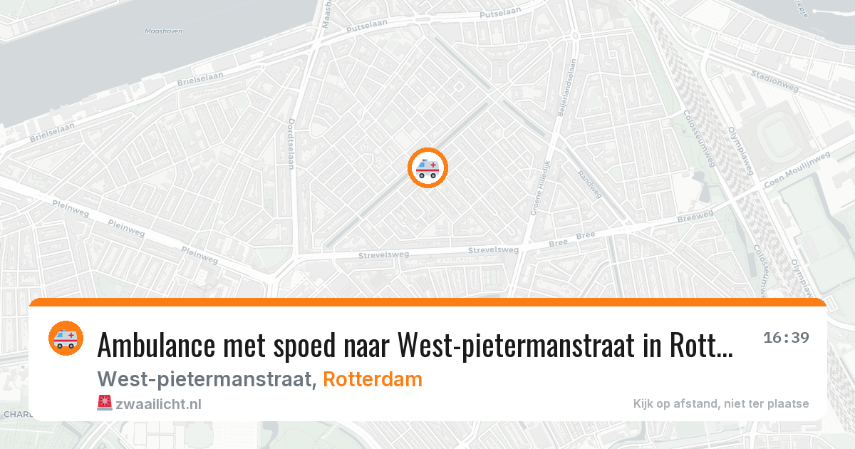 Ambulance met spoed naar West-pietermanstraat in Rotterdam — 15 mei 2026
