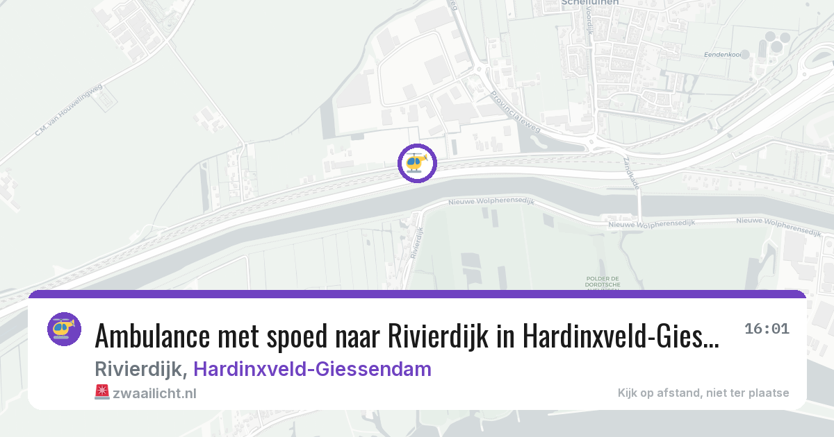 Ambulance met spoed naar Rivierdijk in Hardinxveld-Giessendam — 4 apr 2026