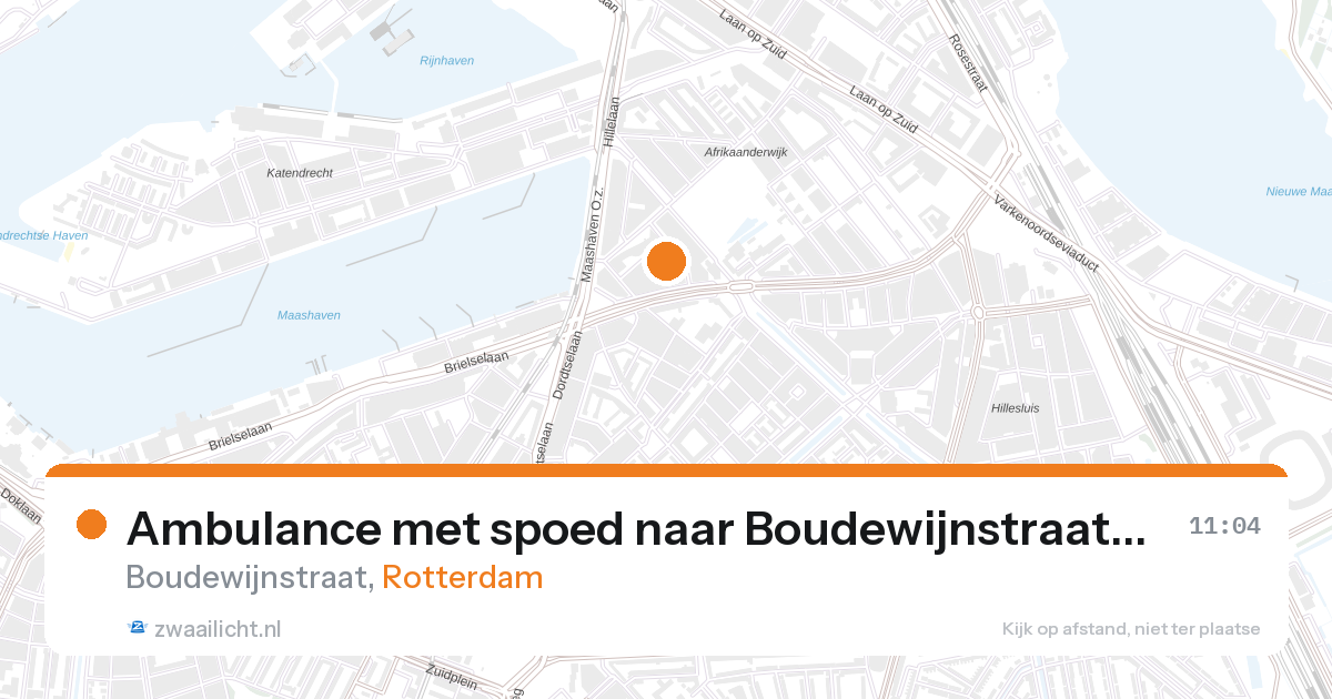 Ambulance met spoed naar Boudewijnstraat in Rotterdam — 27 aug 2026