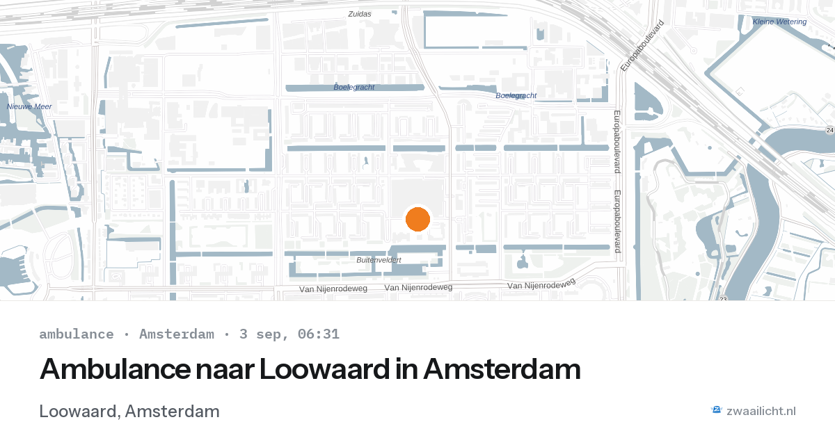 Ambulance naar Loowaard in Amsterdam — 3 sep 2026