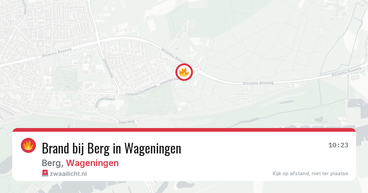 Brand bij Berg in Wageningen — 17 mei 2026