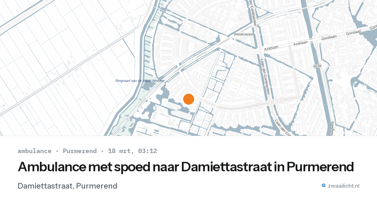 Ambulance met spoed naar Damiettastraat in Purmerend — 18 mrt 2026