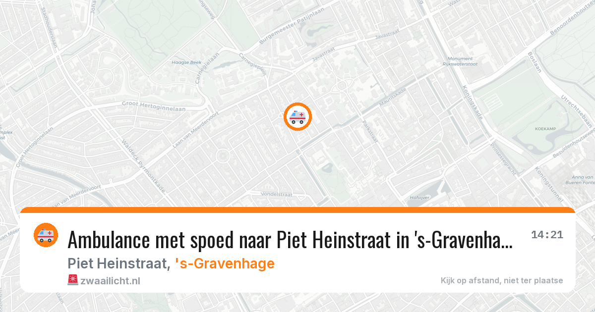 Ambulance met spoed naar Piet Heinstraat in 's-Gravenhage — 17 jul 2026