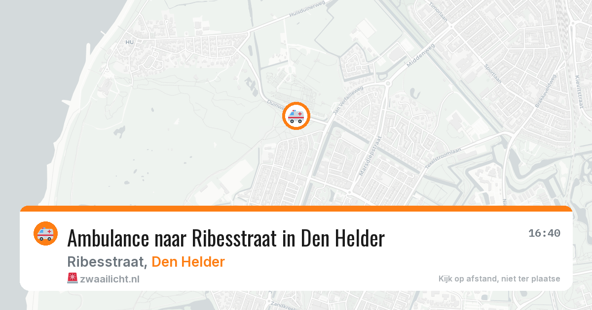 Ambulance naar Ribesstraat in Den Helder — 9 aug 2026