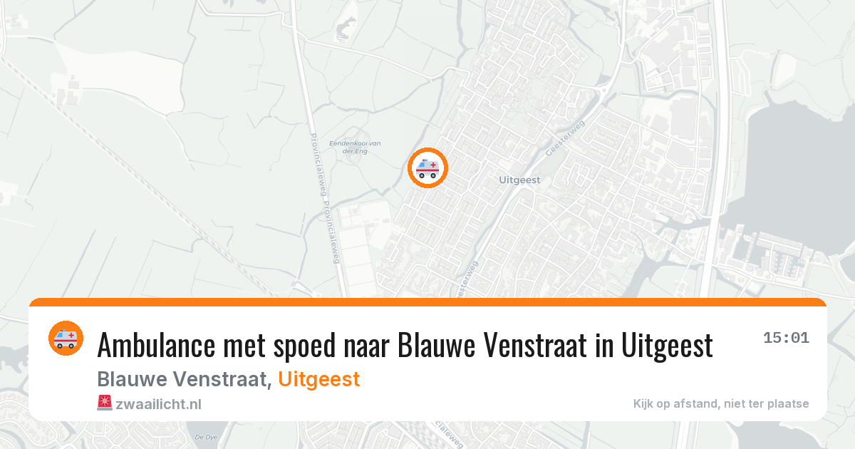 Ambulance met spoed naar Blauwe Venstraat in Uitgeest — 19 jun 2026