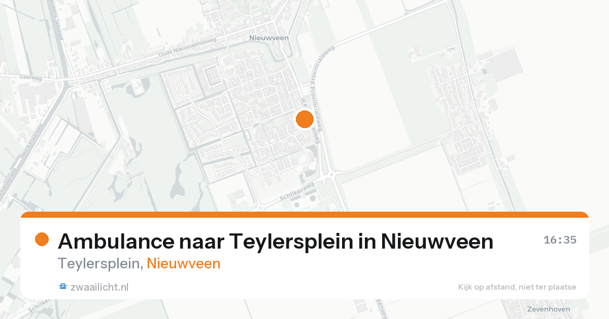 Ambulance naar Teylersplein in Nieuwveen — 15 aug 2026