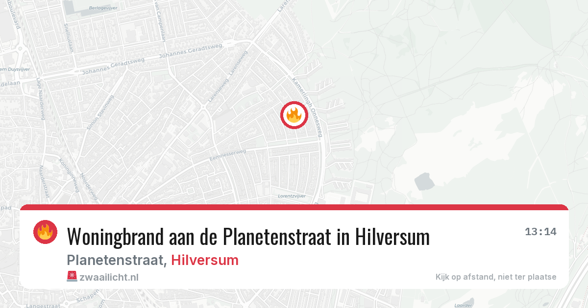 Woningbrand aan de Planetenstraat in Hilversum — 26 mei 2026