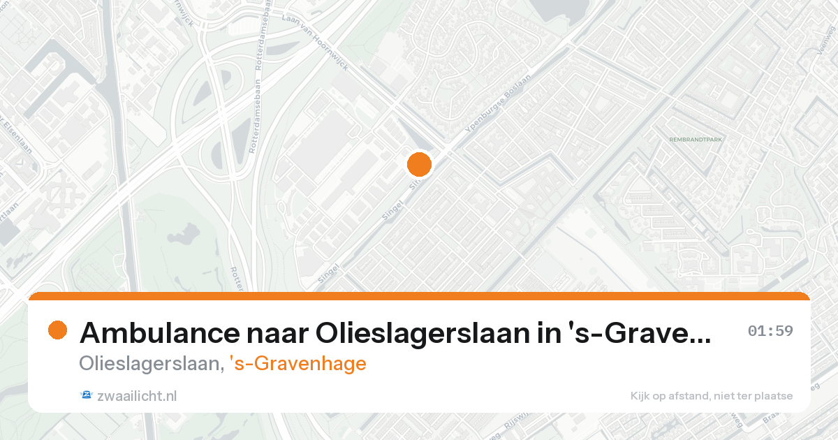 Ambulance naar Olieslagerslaan in 's-Gravenhage — 18 aug 2026