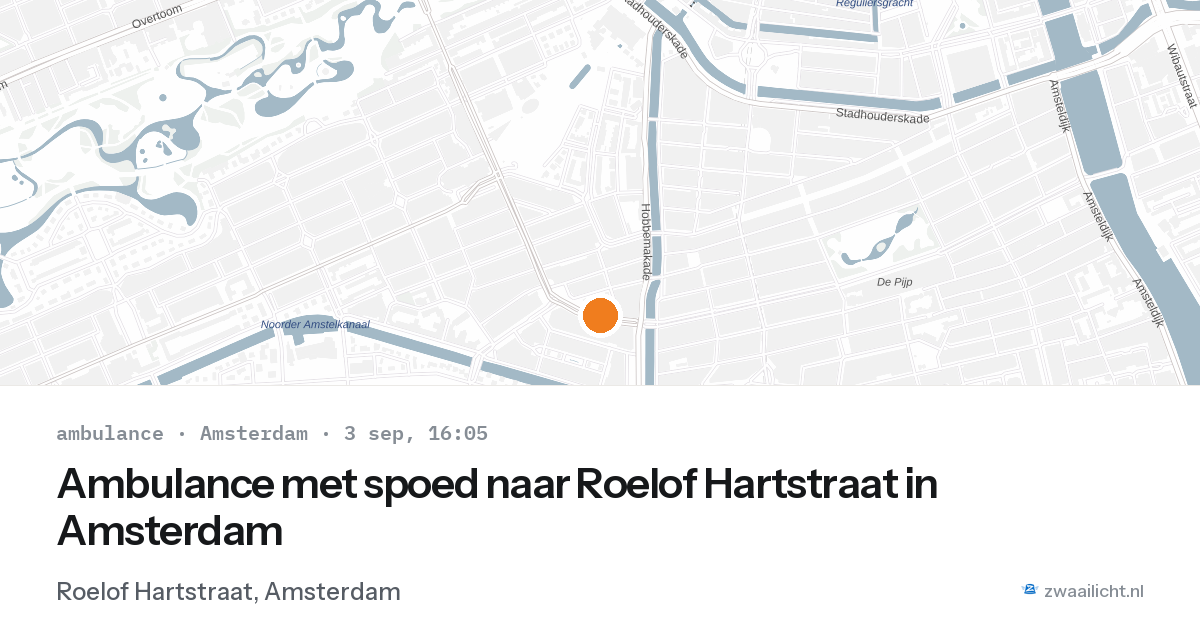 Ambulance met spoed naar Roelof Hartstraat in Amsterdam — 3 sep 2026