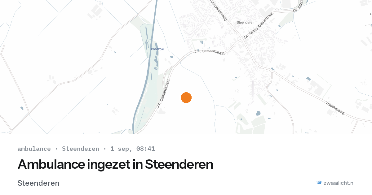 Ambulance ingezet in Steenderen — 1 sep 2026