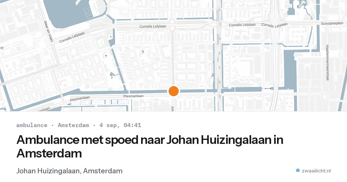 Ambulance met spoed naar Johan Huizingalaan in Amsterdam — 4 sep 2026