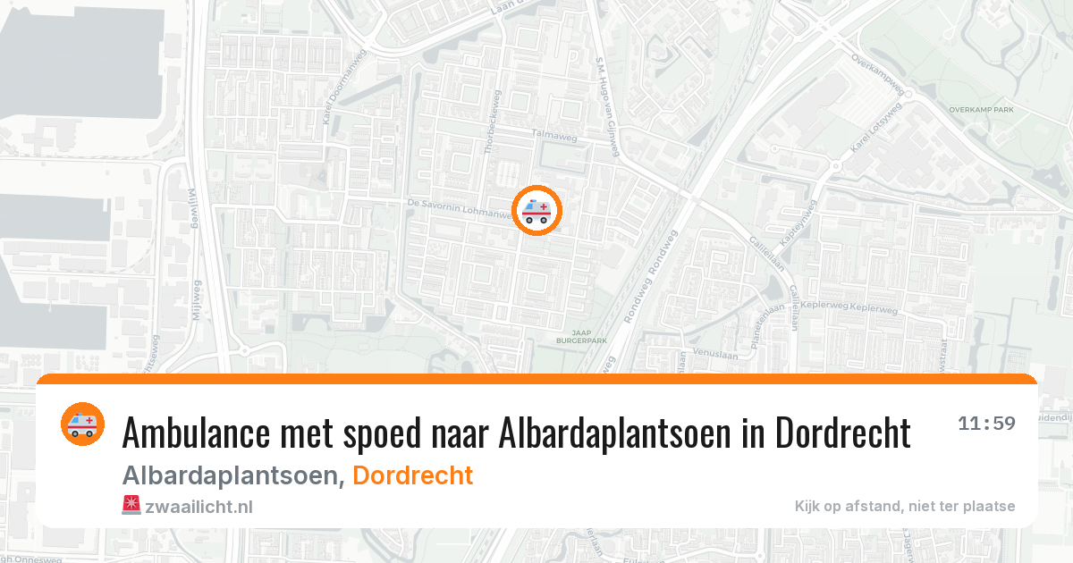 Ambulance met spoed naar Albardaplantsoen in Dordrecht — 18 jan 2026