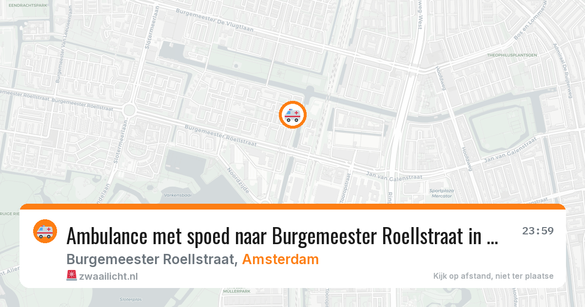Ambulance met spoed naar Burgemeester Roellstraat in Amsterdam — 9 mei 2026
