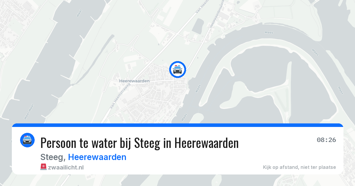 Persoon te water bij Steeg in Heerewaarden — 16 jun 2026