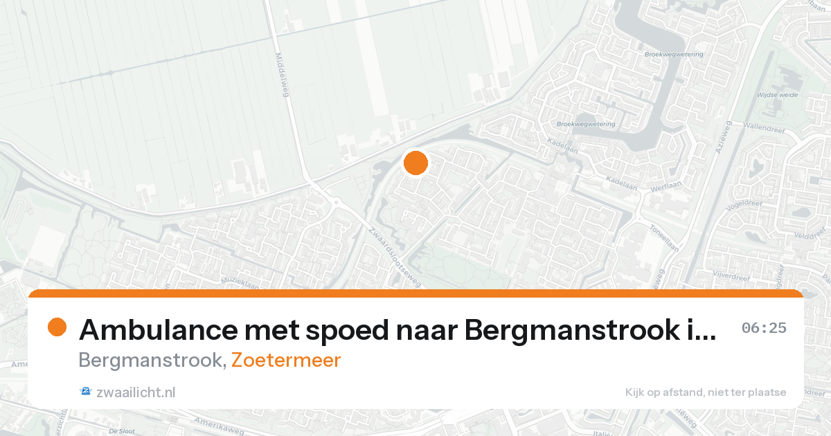 Ambulance met spoed naar Bergmanstrook in Zoetermeer — 18 aug 2026