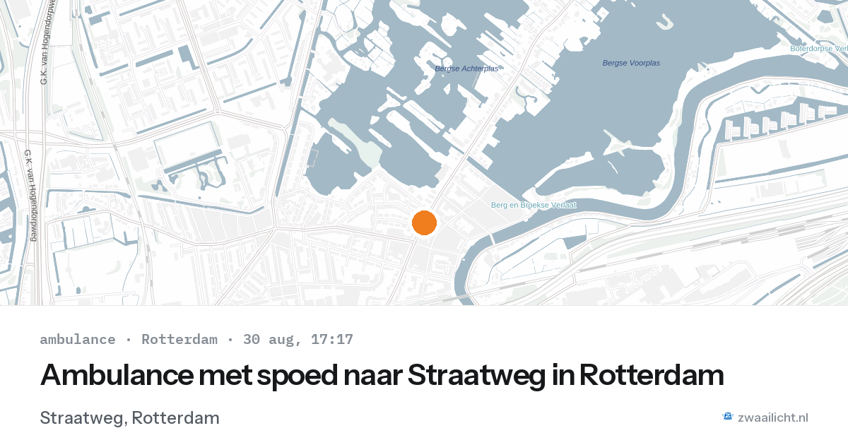 Ambulance met spoed naar Straatweg in Rotterdam — 30 aug 2026