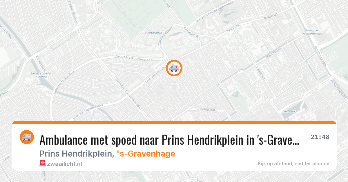 Ambulance met spoed naar Prins Hendrikplein in 's-Gravenhage — 13 aug 2026