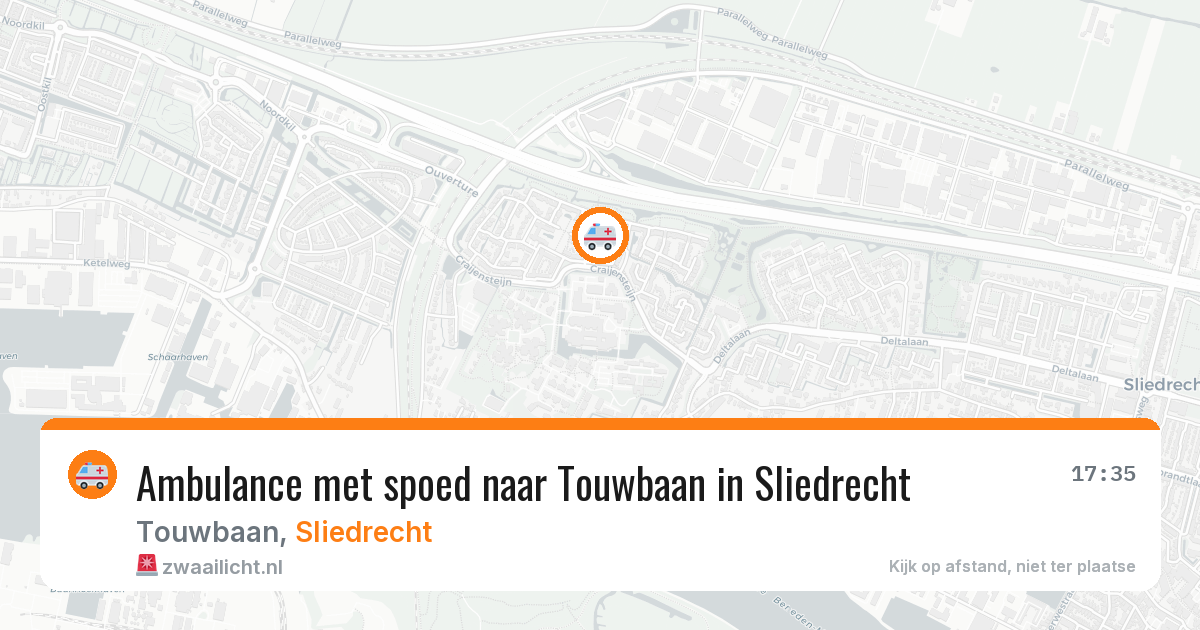 Ambulance met spoed naar Touwbaan in Sliedrecht — 7 apr 2026