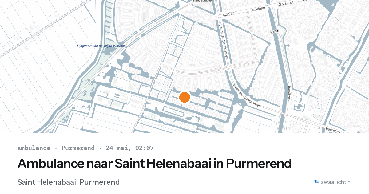 Ambulance naar Saint Helenabaai in Purmerend — 24 mei 2026