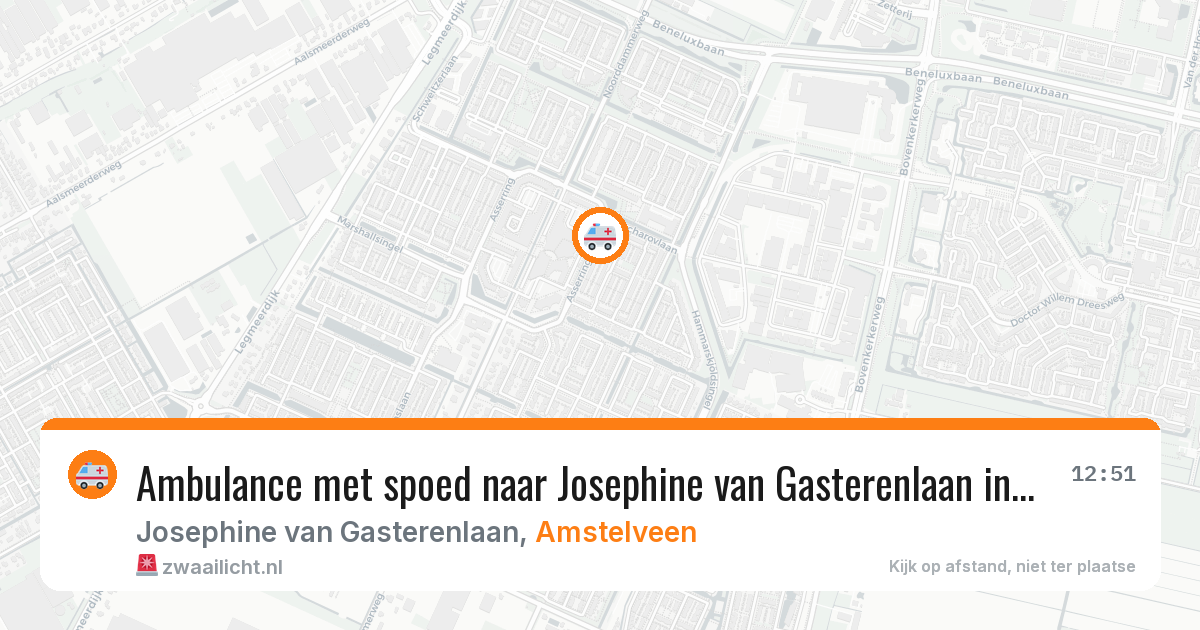 Ambulance met spoed naar Josephine van Gasterenlaan in Amstelveen — 29 jul 2026