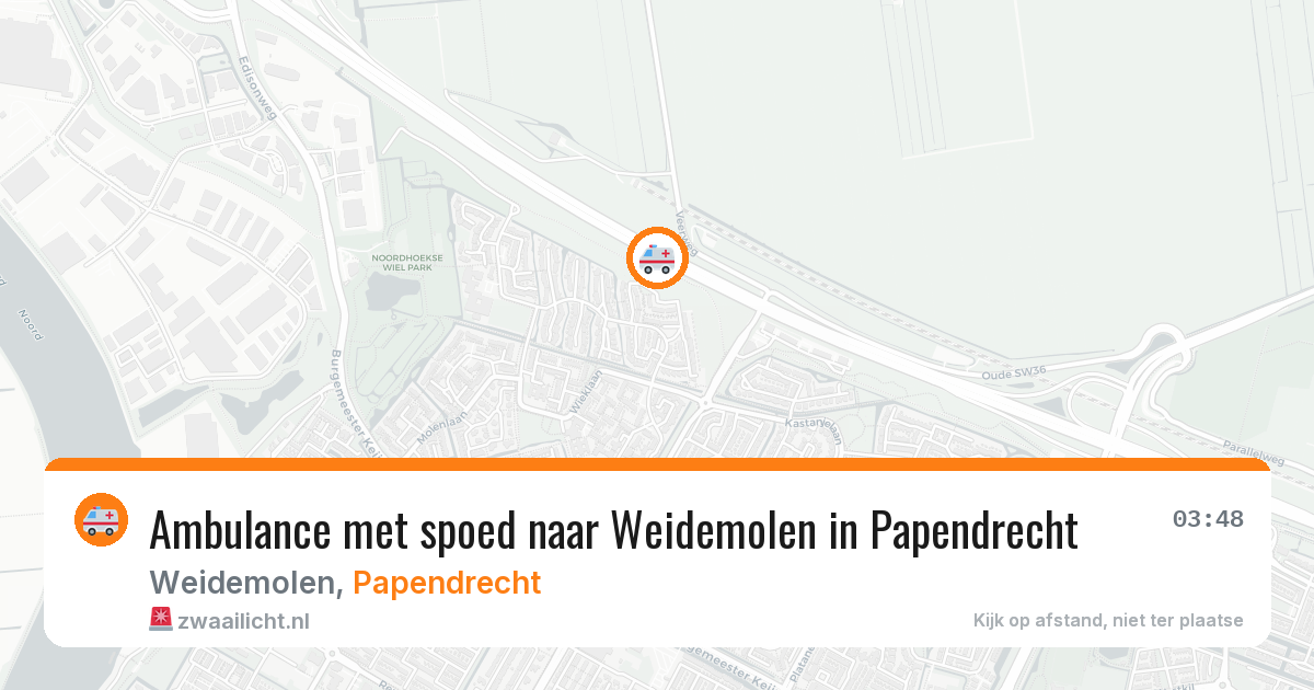 Ambulance met spoed naar Weidemolen in Papendrecht — 28 mei 2026