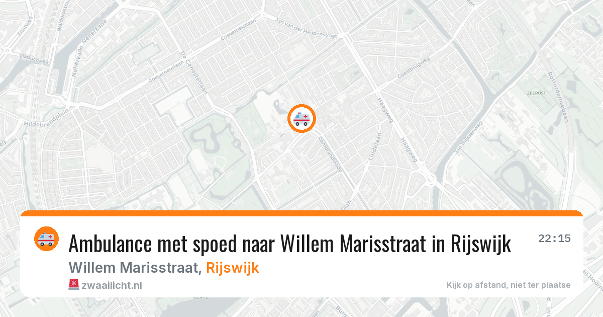 Ambulance met spoed naar Willem Marisstraat in Rijswijk — 8 aug 2026