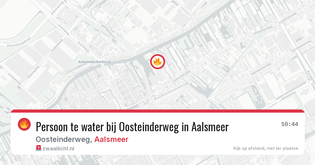 Persoon te water bij Oosteinderweg in Aalsmeer — 6 jul 2026