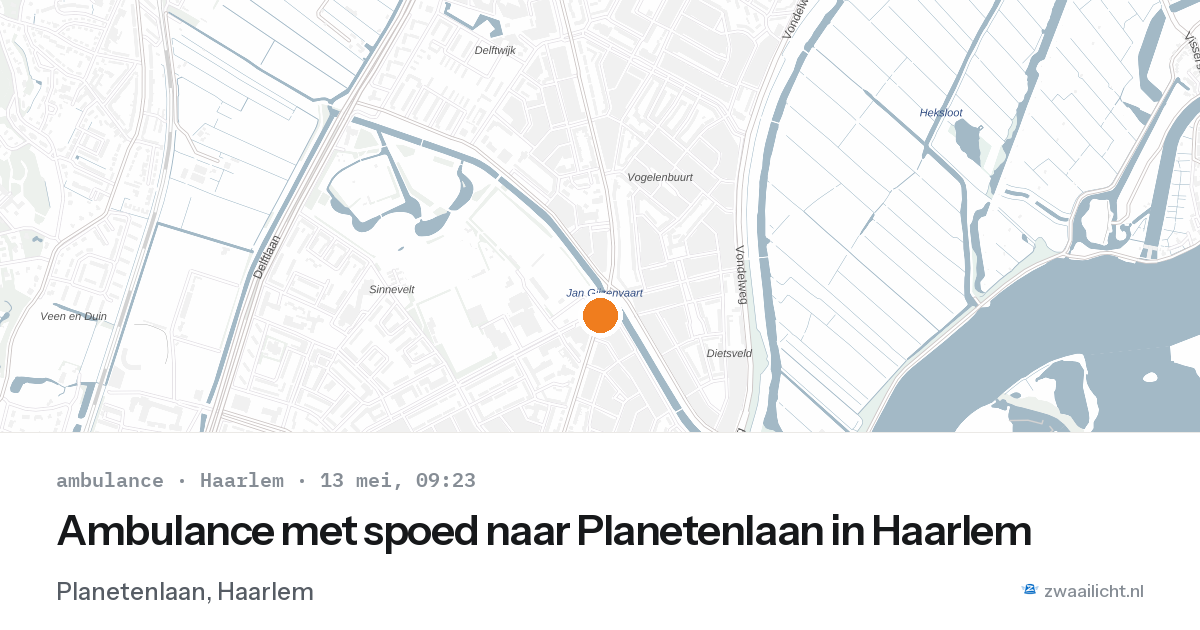 Ambulance met spoed naar Planetenlaan in Haarlem — 13 mei 2026