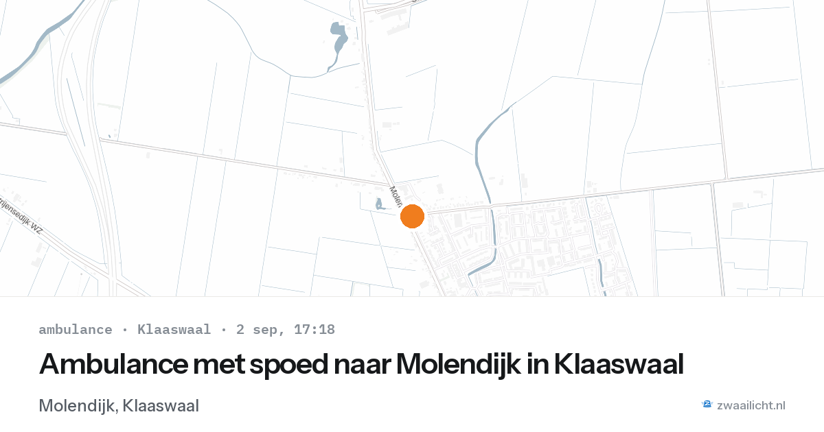 Ambulance met spoed naar Molendijk in Klaaswaal — 2 sep 2026
