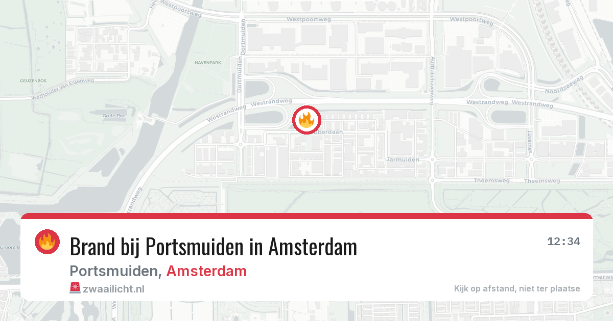 Brand bij Portsmuiden in Amsterdam — 10 aug 2026