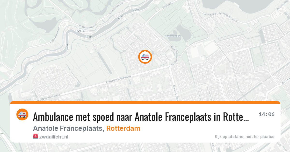 Ambulance met spoed naar Anatole Franceplaats in Rotterdam — 13 jul 2026
