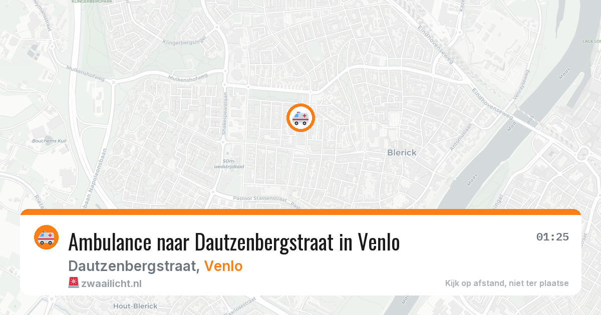 Ambulance naar Dautzenbergstraat in Venlo — 5 aug 2026