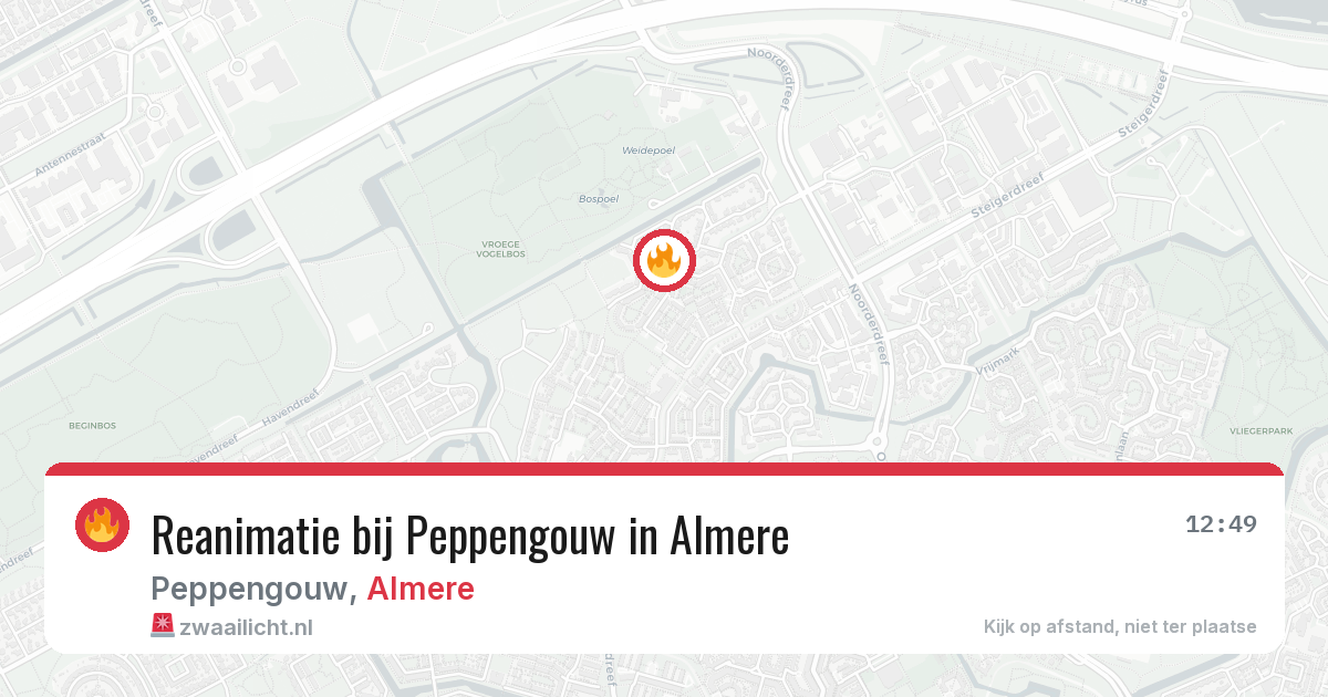 Reanimatie bij Peppengouw in Almere — 10 mei 2026
