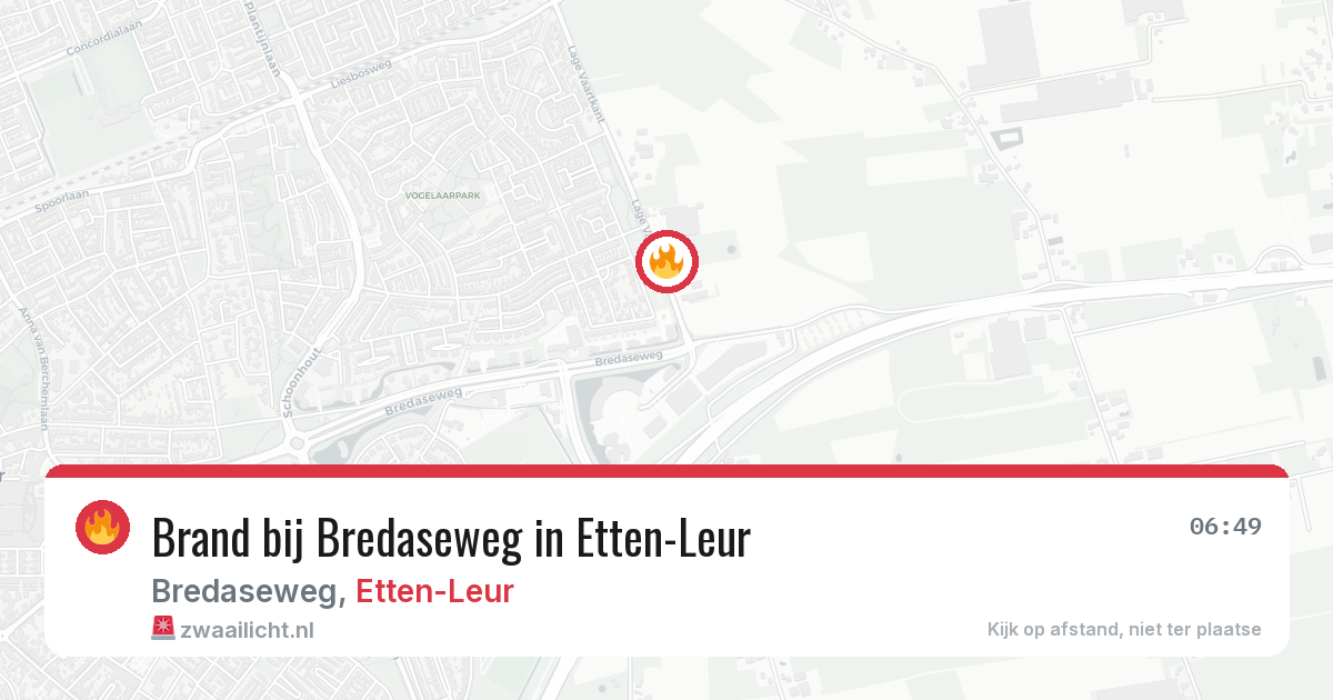 Brand bij Bredaseweg in Etten-Leur — 13 jul 2026