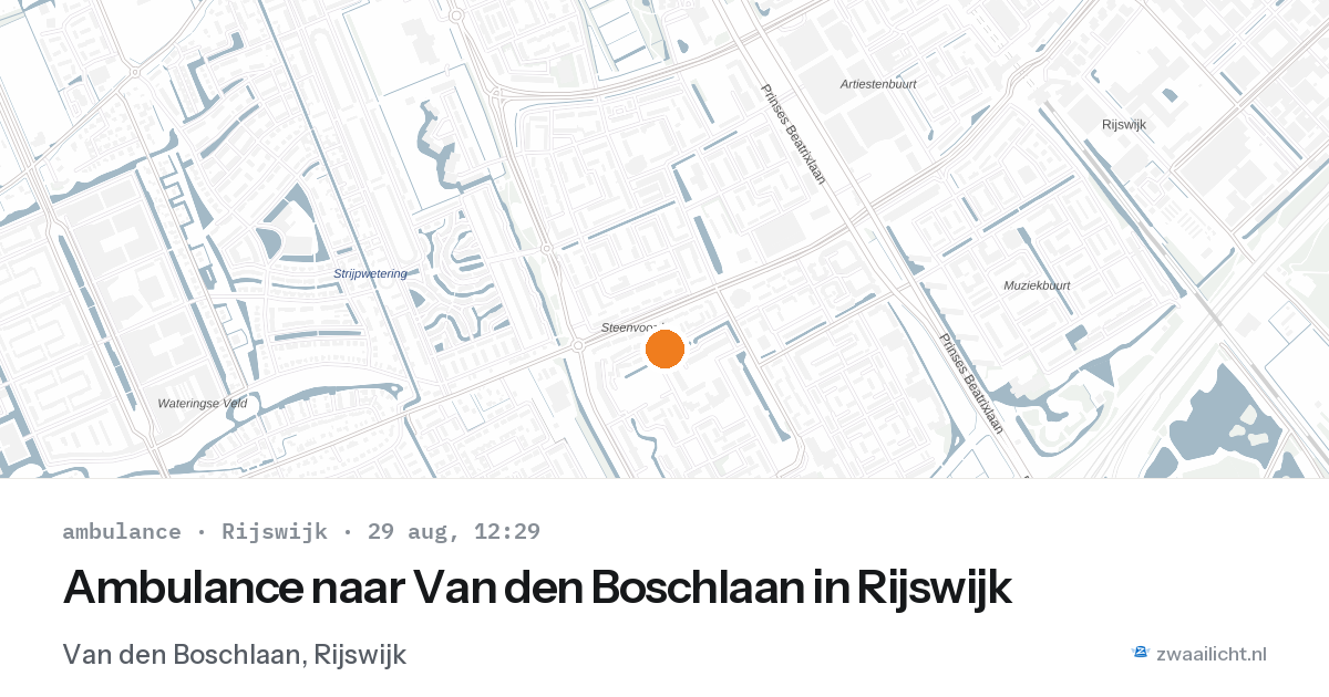 Ambulance naar Van den Boschlaan in Rijswijk — 29 aug 2026