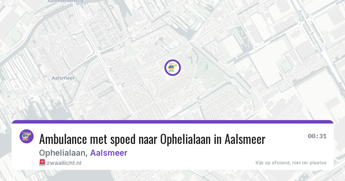 Ambulance met spoed naar Ophelialaan in Aalsmeer — 16 jan 2026