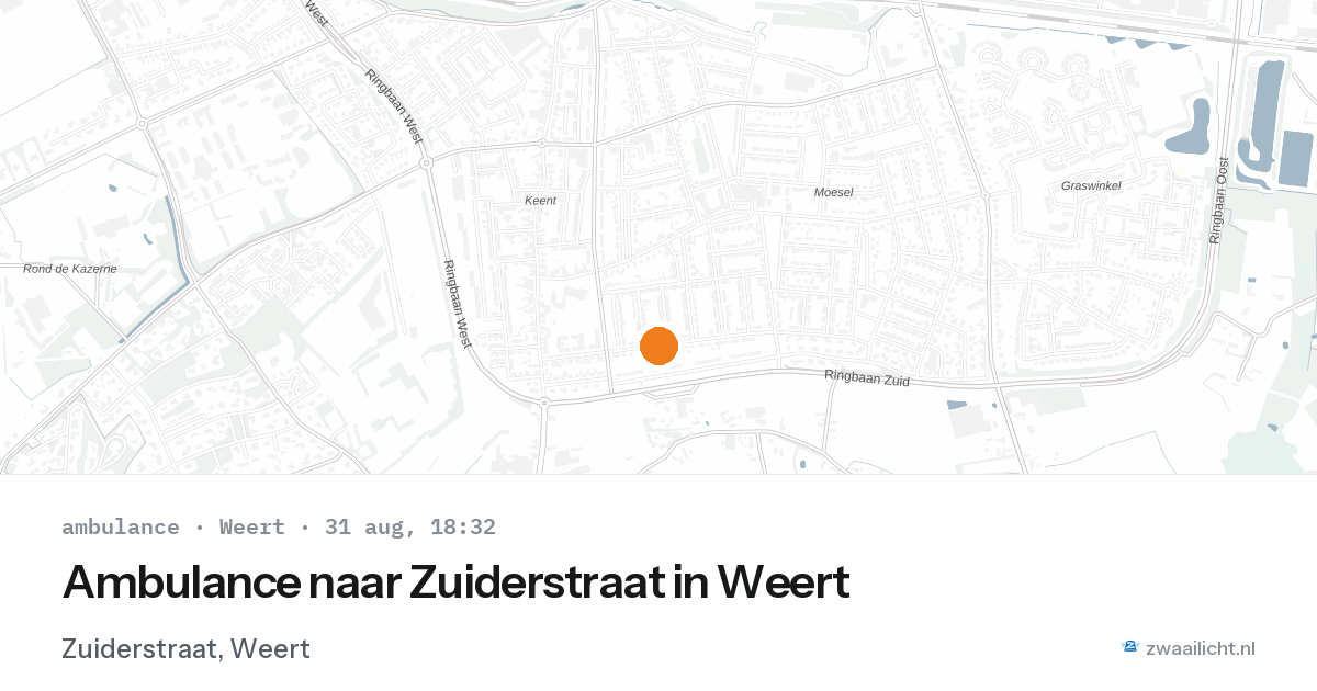 Ambulance naar Zuiderstraat in Weert — 31 aug 2026