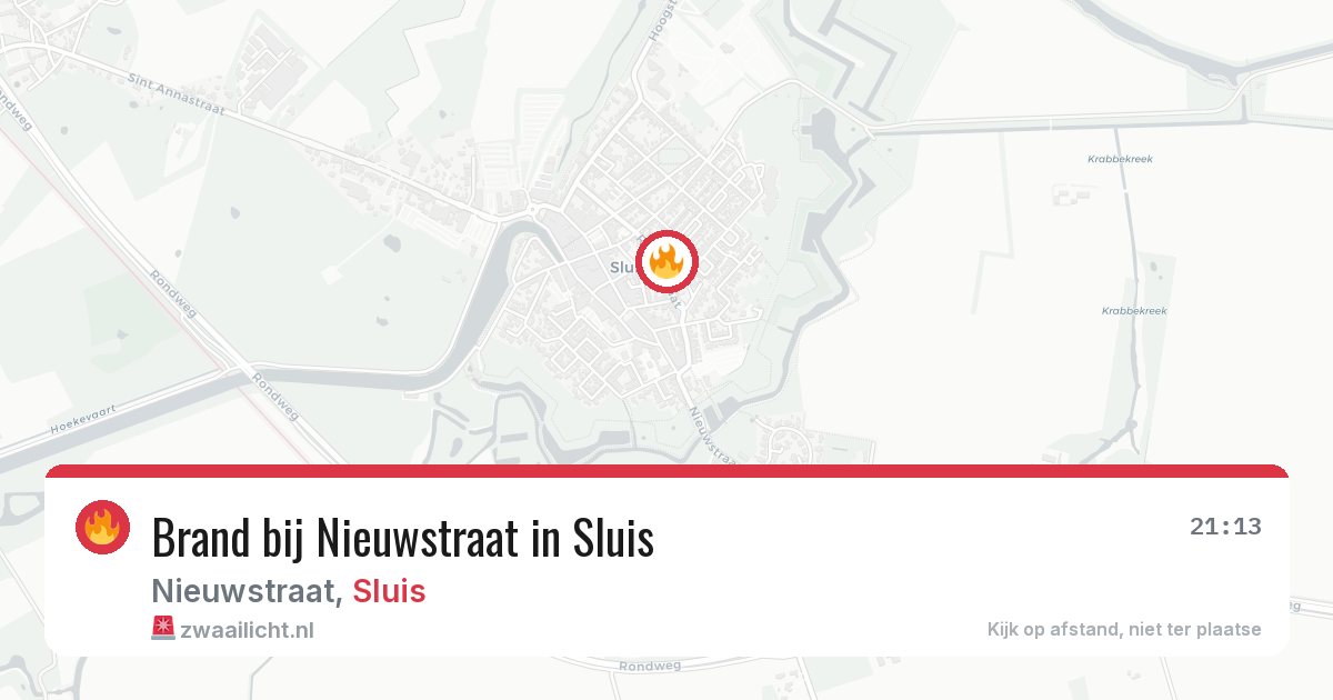 Brand bij Nieuwstraat in Sluis — 11 apr 2026