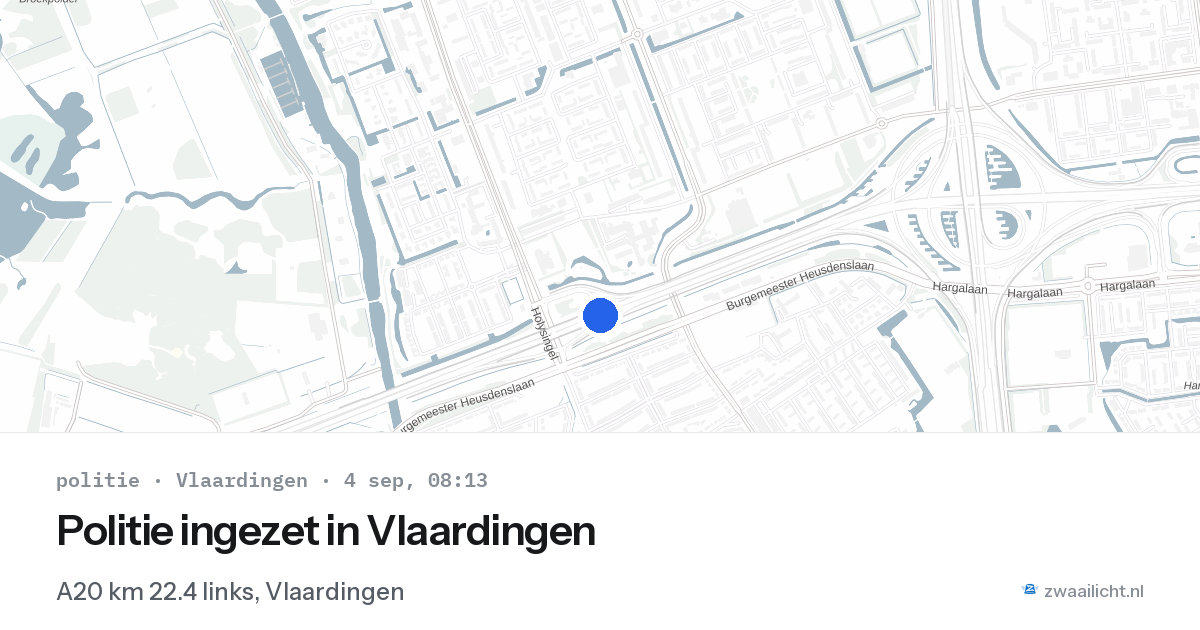 Politie ingezet in Vlaardingen — 4 sep 2026 | 🚨 Zwaailicht.nl