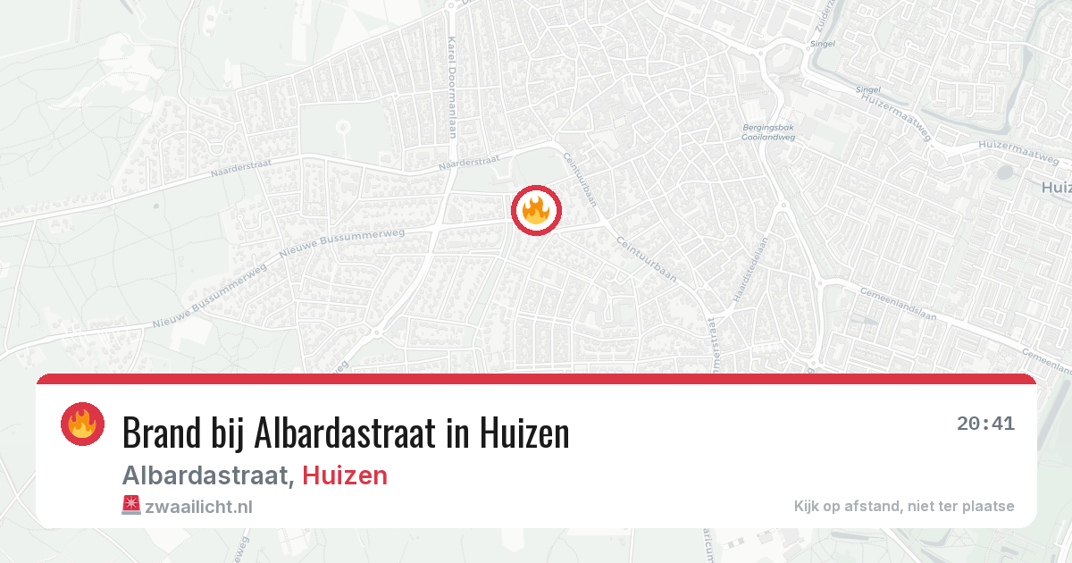 Brand bij Albardastraat in Huizen — 8 apr 2026