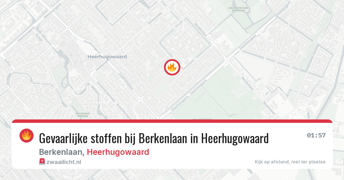 Gevaarlijke stoffen bij Berkenlaan in Heerhugowaard — 17 jul 2026