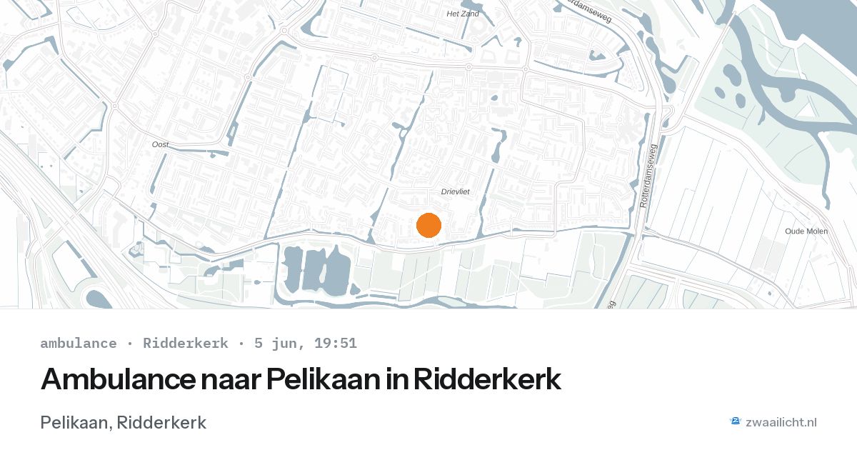 Ambulance naar Pelikaan in Ridderkerk — 5 jun 2026