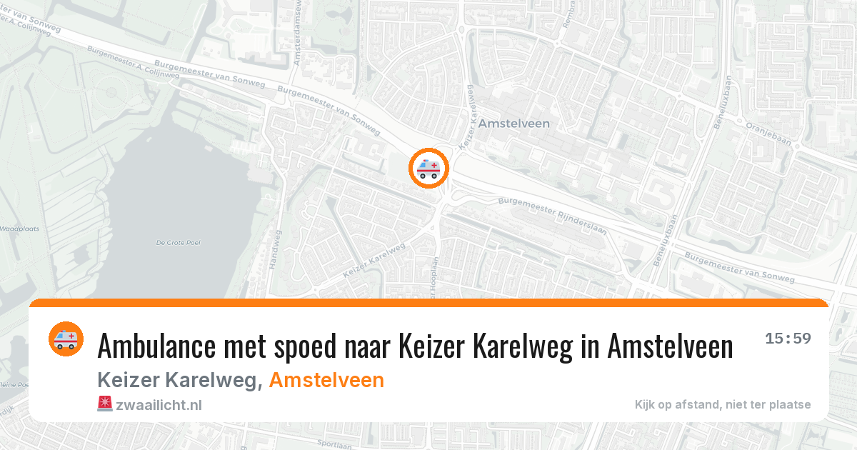 Ambulance met spoed naar Keizer Karelweg in Amstelveen — 18 jun 2026